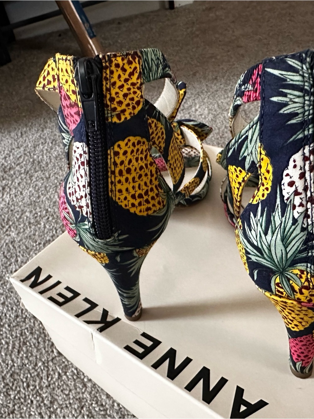 Anne Klein Tropical Print Knotted Open-Toe Heels EXACTLY AS PICTURED ❤️ - Picture 11 of 15